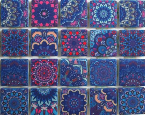 Ceramic Mosaic Tiles Blue Pink Purple Moroccan Tile Design Etsy Ceramic Mosaic Tile Boho