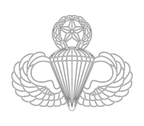 Us Army Master Parachutist Badge Vector Files Dxf Eps Svg Ai Etsy All