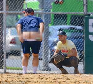 Shia Labeouf Exposes His Behind During A Baseball Game Daily Mail Online