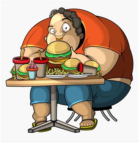 Clip Art Fat Man Eating Donuts Fat Man Eating Cartoon Hd Png