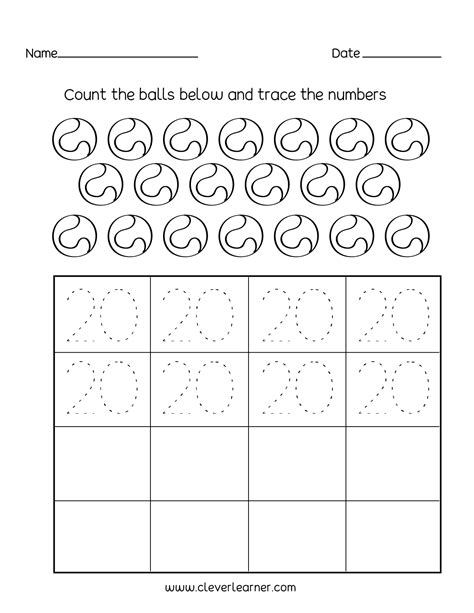 Math Numbers To 20 Worksheets