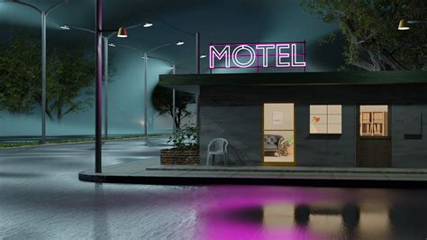 Artstation Motel At Night