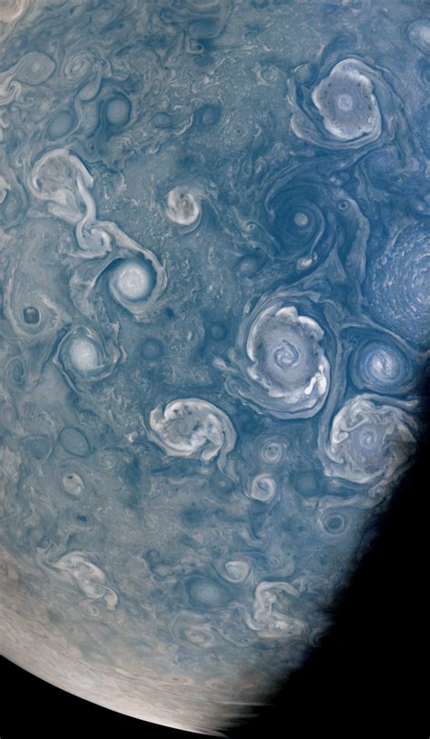 Multiple Vortices Over Jupiters North Pole Revealed In Stunning New