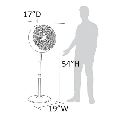 Newair 18 In 3 Speed Outdoor Black Oscillating Misting Pedestal Fan In