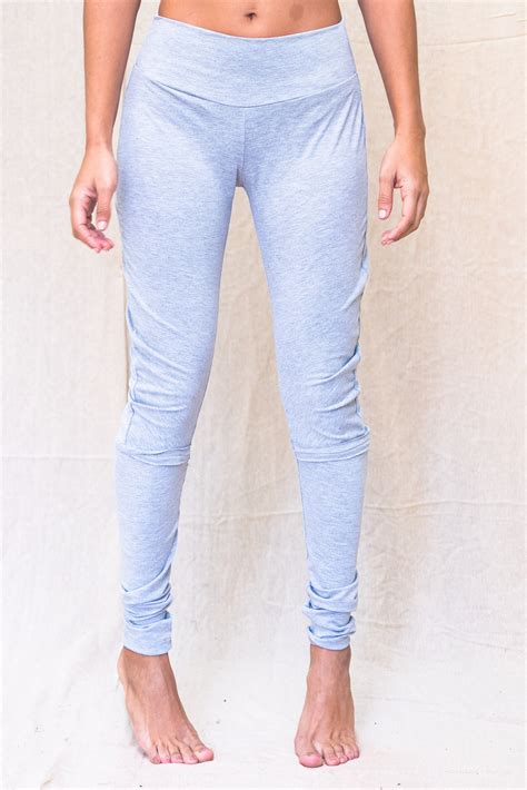 light grey women yoga pants strechy lycra cotton comfortable etsy