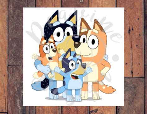 Bingo And Bluey And Mum And Dad Sublimation Transfer Ready To Etsy