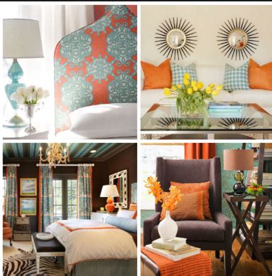 Interior decorating schemes with orange work well for home interiors when an orange accent wall is paired with another decorative accent in orange color. The Window Stylist