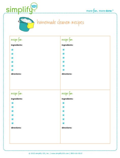 Organize Your Recipes For Homemade Cleaners With This Free