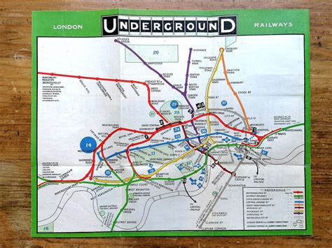 1909 London Underground Railways Map Iconic Antiques