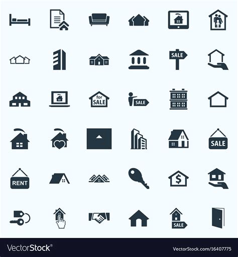 Set Of Simple Property Icons Royalty Free Vector Image