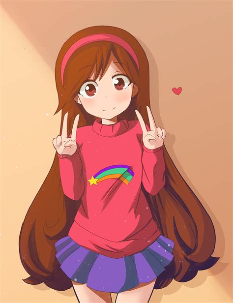 Mabel Pines Gravity Falls Highres Tagme Girl Brown Hair Double V