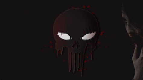 The Punisher Women Blood Skull Marvel Comics Digital Art Low
