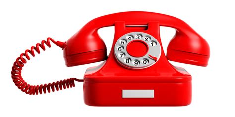 Red Vintage Telephone Isolated Cut Out On White Background 3d