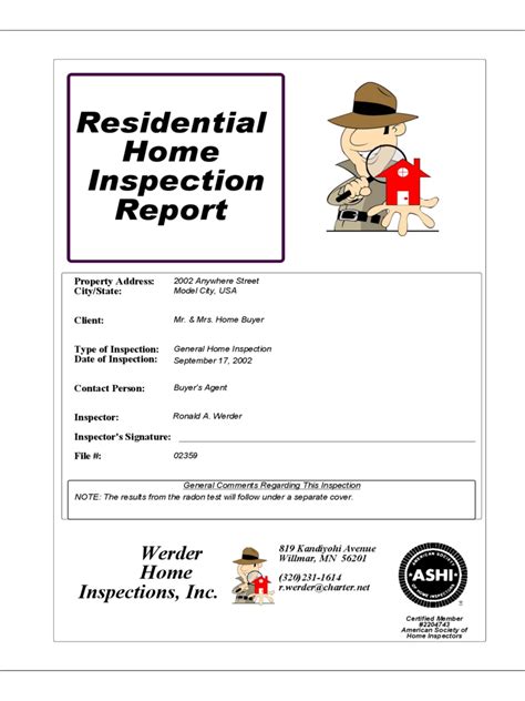 Roof Inspection Report Template Word