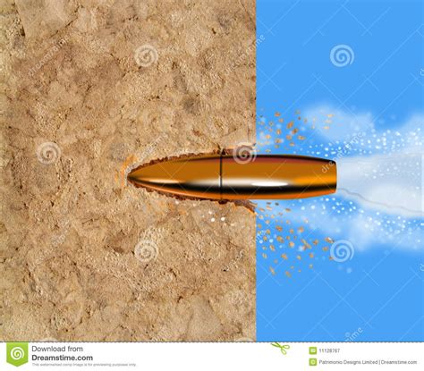 Bullet Penetrating A Wood Stock Illustration Illustration Of Hitting