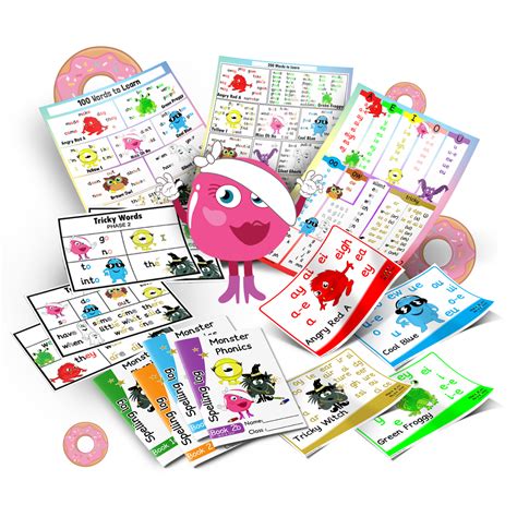 Set Of Spelling Log Books 1a 1b 2a And 2b Monster Phonics