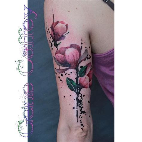Tattoo Uploaded By Stacie Mayer • Watercolor Realism Magnolia Tattoo By