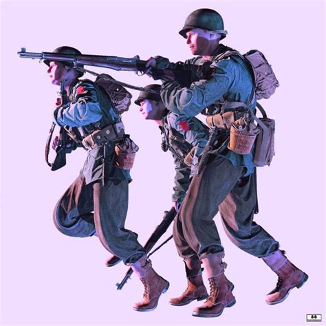 Us Infantry Wwii M43 3d Models For Daz Studio And Poser