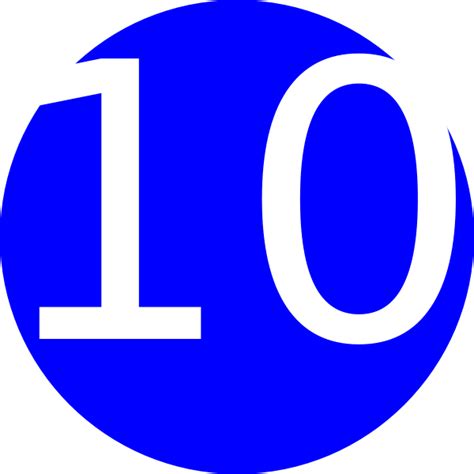 Blue Roundedwith Number 10 Clip Art At Vector Clip Art