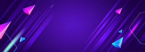 Vibrant Blue And Purple Triangle Banner Background
