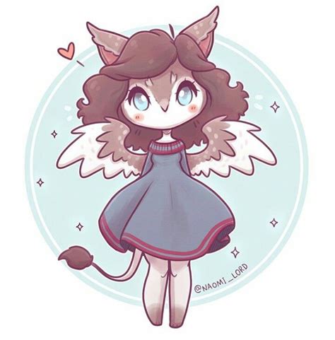 Griffin Like Girl Cute Kawaii Animals Cute Animal Drawings Kawaii