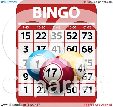 Clipart Of A Bingo Card And D Balls Royalty Free Vector Illustration