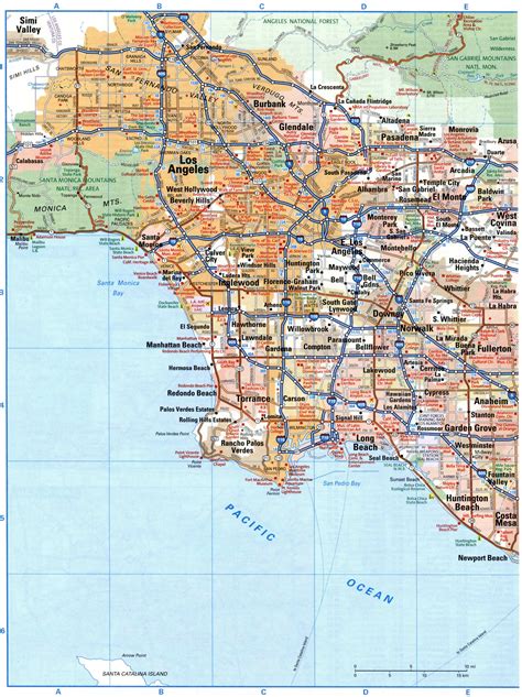 Los Angeles City Interstate Highway Map Road Free Tool I5 I10 I15