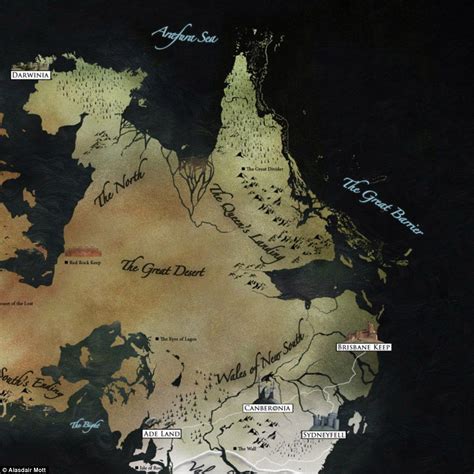 Welcome To Westeraus The Game Of Thrones Inspired Map Of Australia