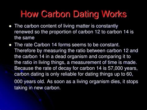 Radiocarbon dating works by comparing the three different isotopes of carbon. PPT - Carbon Dating PowerPoint Presentation, free download ...