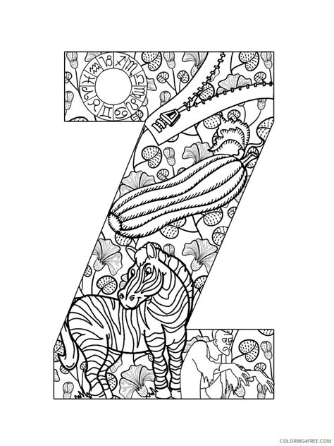 Letter Z Coloring Pages Alphabet Educational Letter Z Of 12 Printable