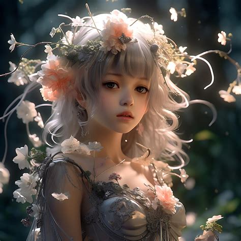 Premium Photo Beautiful Anime Princess Girl Wearing Elegant Dress