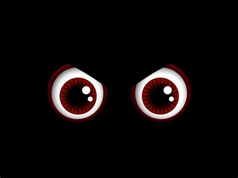 3d Render Evil Scary Eyes Of Green And Red Color On Black Background