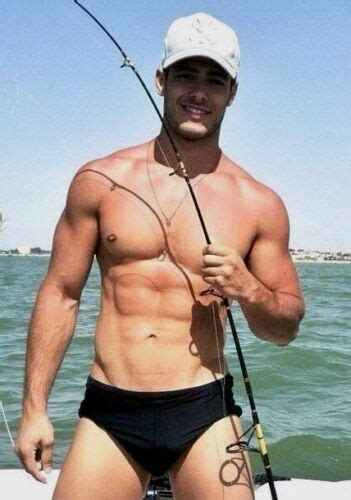 Shirtless Male Muscular Hunk Fishing Speedo Dude Handsome Guy Photo X C Ebay