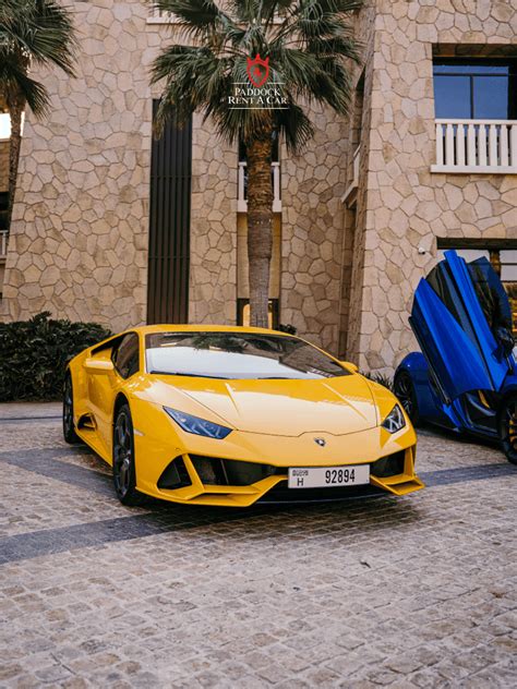 Rent Lamborghini Huracan Evo Yellow In Dubai Paddock