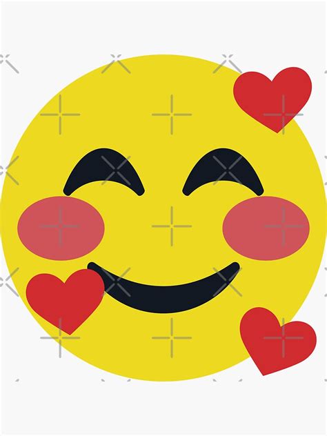 Pegatina Enamorado Carita Sonriente Con Corazones Emoji Encantador