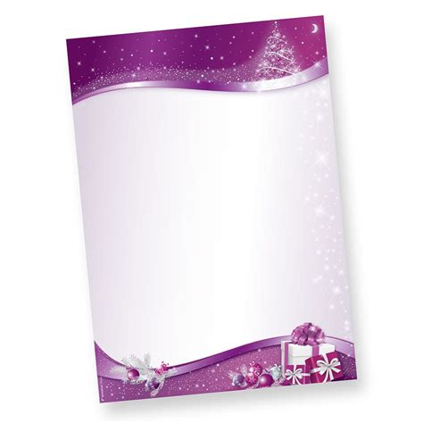 Schicken sie ihre briefe auf schönem briefpapier, dass den betrachter auf die adventszeit einstimmt. Briefpapier Weihnachten lila Sternenzauber 250 Blatt ...