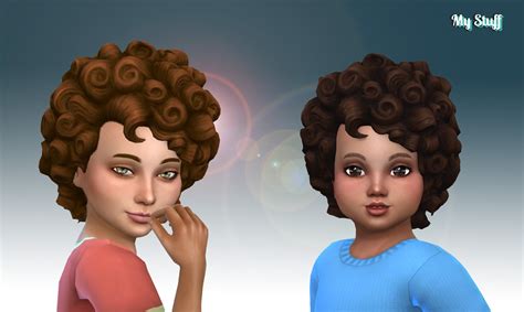 Mystufforigin Med Curl Hair Retextured Sims 4 Hairs