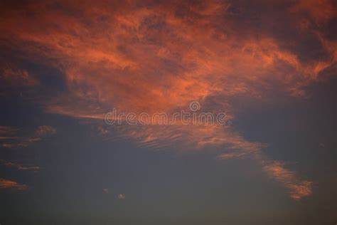 The Vast Blue Sky And Red Clouds Blue Sky Panorama Stock Image Image