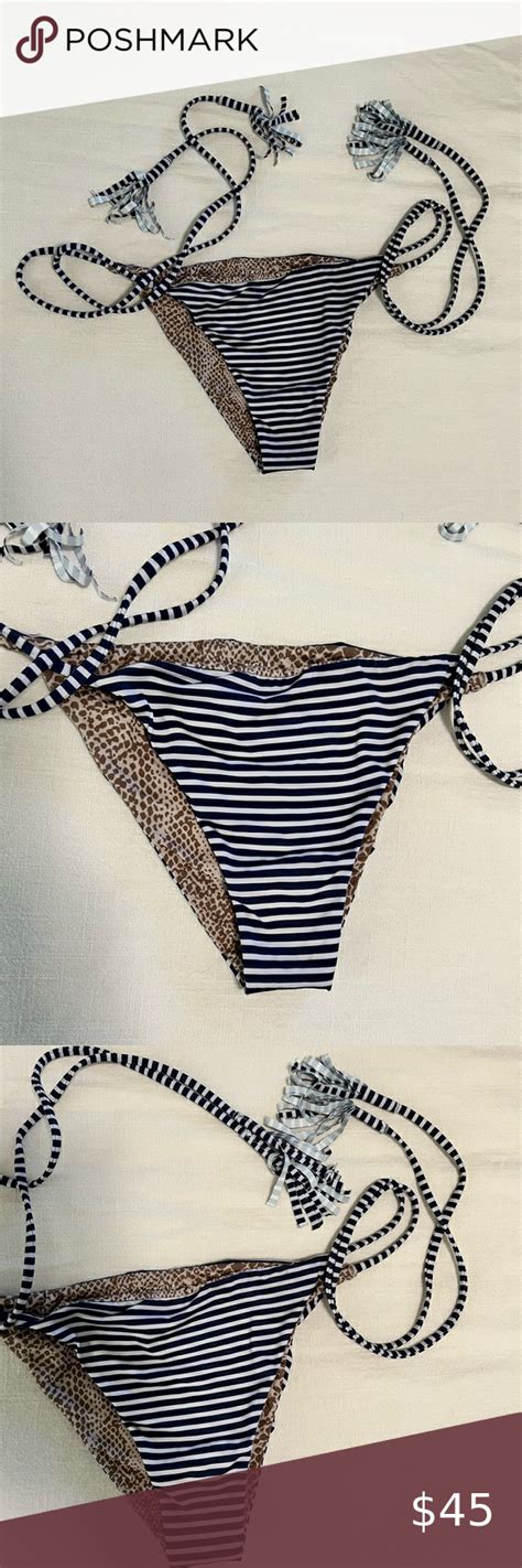 Acacia Blue And White Stripe Bikini Bottoms White Stripe Blue And White