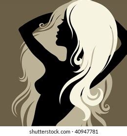 Silhouette Sexy Naked Female Vector Illustration Stock Vector Royalty