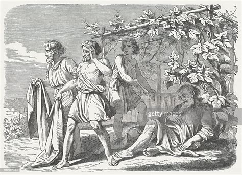 Drunkenness Of Noah Wood Engraving Published 1877 High Res Vector Graphic Getty Images