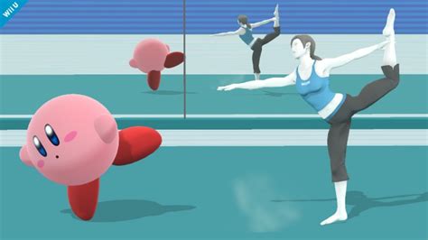 Imagen Kirby Y La Entrenadora De Wii Fit Ssb4 Wii U Smashpedia Fandom Powered By Wikia