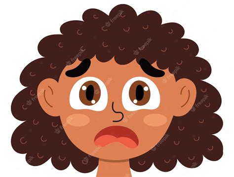 Premium Vector Scared Emotion Face Little Girl Clipart With