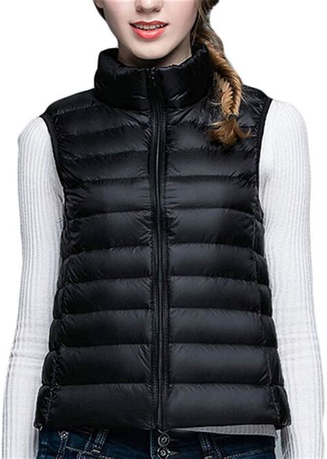womens packable ultra lightweight down vest outdoor puffer vest uk clothing