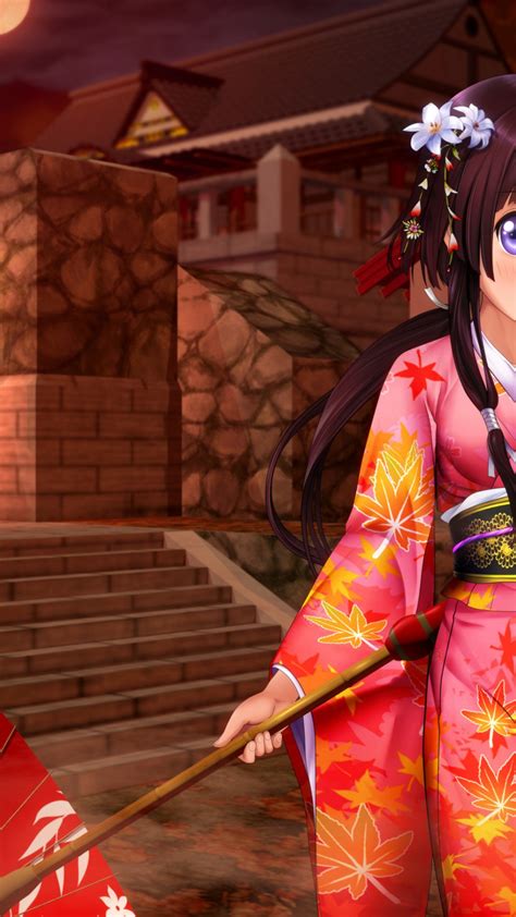 Anime Girl Kimono Umbrella Wallpaper For Desktop And Mobiles Iphone 6