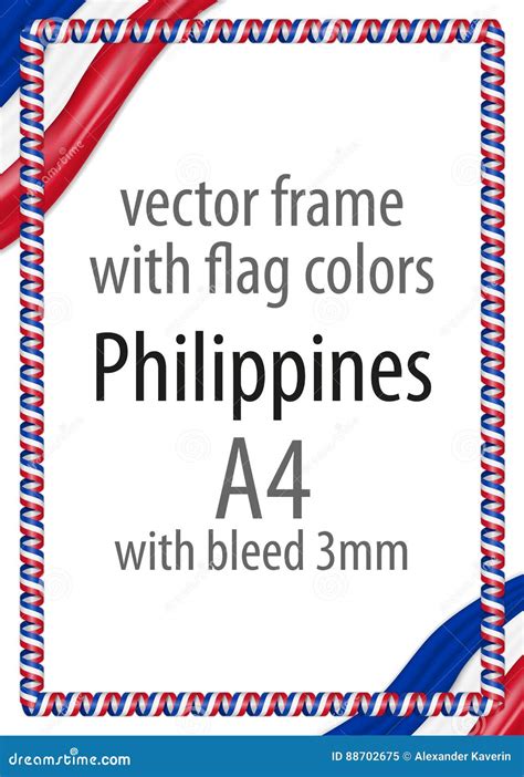 Frame And Border Of Ribbon With The Colors Of The Philippines Flag