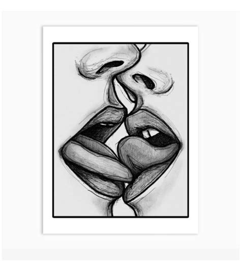 Kiss Art Print In 2020 Meaningful Drawings Art Drawings Simple Easy