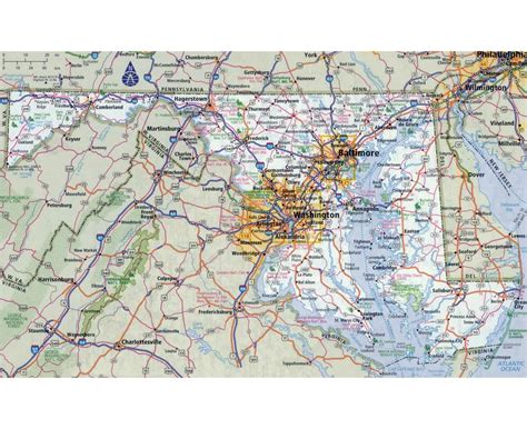 Large Detailed Roads And Highways Map Of Maryland State With All Cities