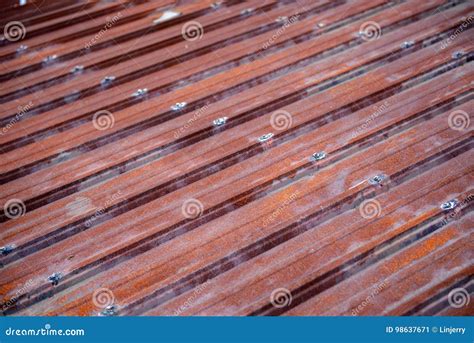 Old Corrugated Rusty Roof Stock Image Image Of Metal 98637671