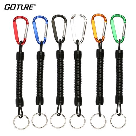 Goture 8pcslot Fishing Lanyard Ropes Retractable Plastic Spiral Rope